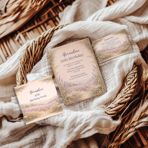 Carte De Remerciements Jardin de lavande pour anniversaire
