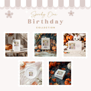 Invitation Cute Cottagecore Halloween 1er anniversaire