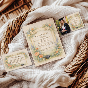 Carte De Remerciements Fête de fin d'études pastel romantique