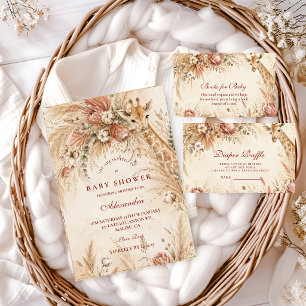 Serviette En Papier Baby Shower Fille Safari Rose Fantaisiste