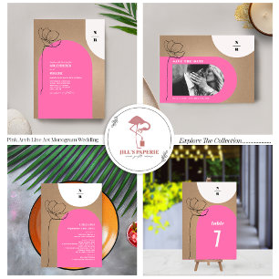 Invitation Monogramme Mariage floral Arche rose