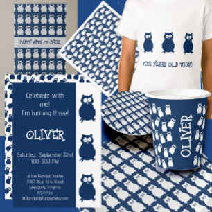 Serviette En Papier Fête d'anniversaire de Owl