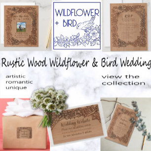 Invitation Automne Rose Brown et Mariage frontalier Inséparab