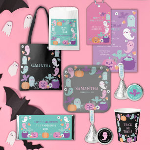 INVITATION CUTE GHOST HALLOWEEN PINK PARTY