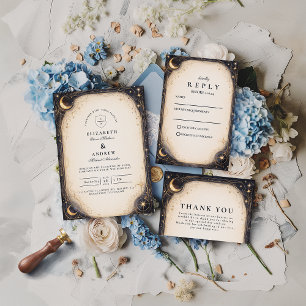 Invitation Mariage céleste sombre