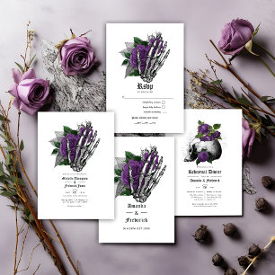 Programme Mariage gothique du squelette floral pourpre