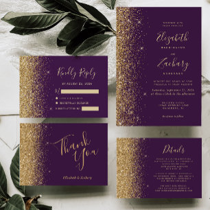 Invitation Mariage de bord de Parties scintillant moderne fon