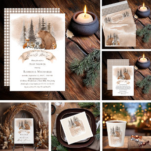 Invitation Ours de bois Bébé Bébé Attendre Garçon Bébé Parsem