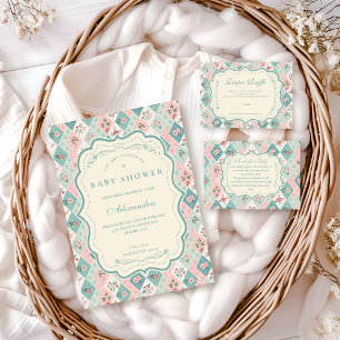 Invitation Baby-Shower Jardin Botanique Vintage