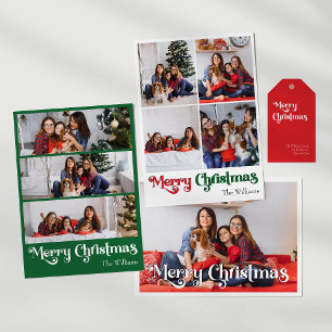 Cartes Pour Fêtes Annuelles Classique Simple Joyeux Noël Vertical 7 Photo