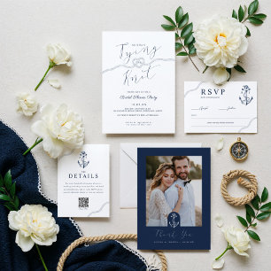 Étiquette Ancre nautique et corde Marine M & Mme