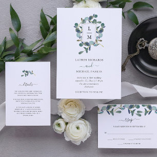 Invitation Cimier d'Eucalyptus   Mariage aquarelle