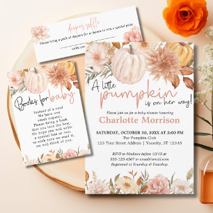 Invitation Un Petit Citrouille Automne Tombe Baby shower Flor