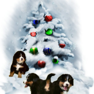 Cartes Pour Fêtes Annuelles Cadeaux de Noël de chiens de montagne bernois