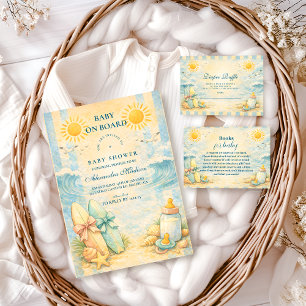 Invitation Fête de Bébé aux Vibes Ensoleillées de Surf
