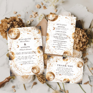 Save The Date Mariage céleste au clair de lune doré