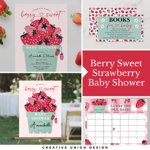 Berry Sweet Anniversaire Fête Invitation fraise