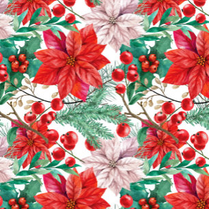 Mug Beautiful red and white Christmas poinsettia