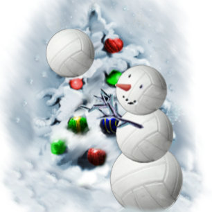 Cartes Pour Fêtes Annuelles Volley-ball Snowman Noël