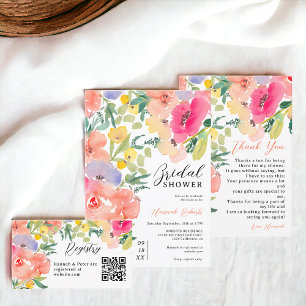 Invitation Jardin boho brillant fleuri nain douche