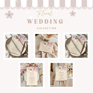 Cartons Réponse Mariage Romantique Floraison Printanière