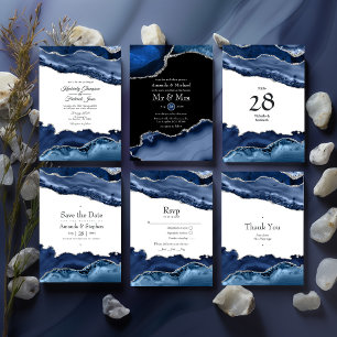 Cartons Réponse Mariage d'âge marine et argent