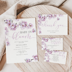 Lilac cerisier bébé en fleurs invitation