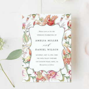 Invitation Imaginaire tropical Boho Floral Mariage
