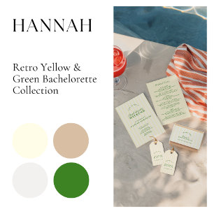 Banderoles Bachelorette moderne Vintage verte et jaune