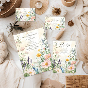 Save The Date Mariage Fleur sauvage moderne