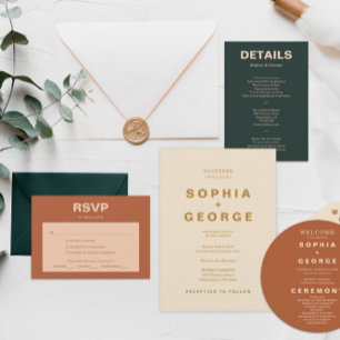 Invitation Bijou Boho moderne Terre Détails tonalité Insérer 