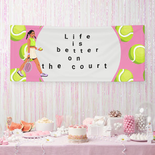 Grand Sac Cadeau La vie de balle de tennis est meilleure sur le cou
