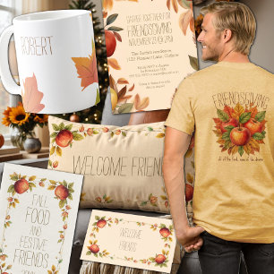 Serviette En Papier Friendsgiving Fall Food Festive Friends Apple Leaf