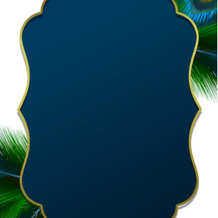 Invitation Elégant Peacock Feathers et Couples Or Douche