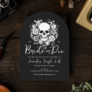 Invitation Marie ou Morte Crâne Floral Enterrement de Vie de 