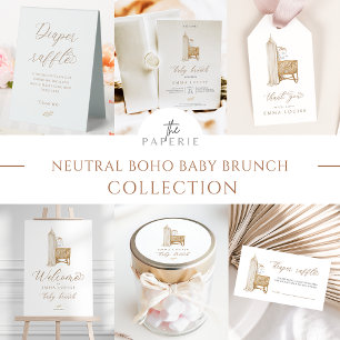 Sticker Rond Brunch Neutral Boho Baby
