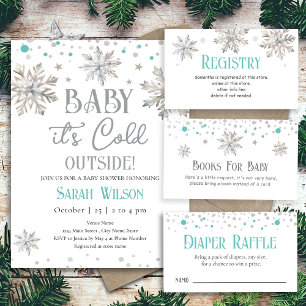 Carte D'accompagnement Snowflakes Baby shower Déchets Raffin