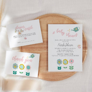 Carte De Correspondance Fleurs de printemps Voeux papillon rose pour bébé