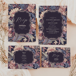 Invitation Tout En Un Vintage William Morris Mariage Lavender