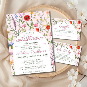 Une Petite Fleur sauvage Invitation Baby shower fi