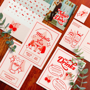 Signe De Table Menu du bar de mariage Retro Diner