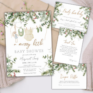 Invitation Un joyeux petit   Baby shower d'hiver pour filles 