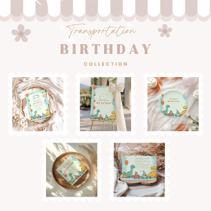 Invitation Dinosaur Race Car 2e anniversaire