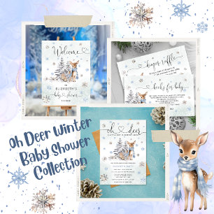 Invitation Bébé Son Froid Deer Winter Baby Boy Douche