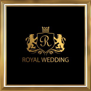 Art Nouveau Black Gold Royal Wedding shower Invita