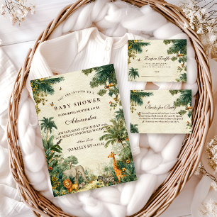 Serviette En Papier Baby Shower Safari Tropical Enchanté