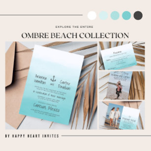 Invitation Ombre Beach Destination Ocean Starfish Mariage