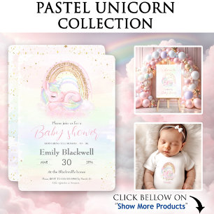 serviettes en papier Baby shower Unicorne