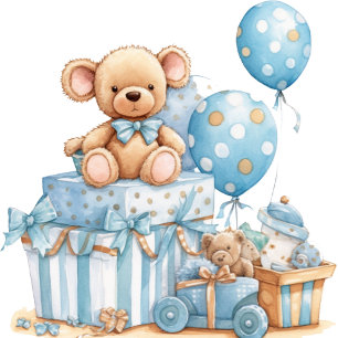 Autocollant de remerciement pour Baby Shower Ours 