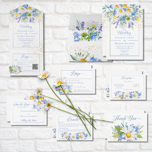 Carte De Remerciements Mariage de bouquet Daisy & Field Flowers